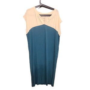 Love Hanna Andersson Size M Dress Maxi Blue Colorblock Made in Peru Long